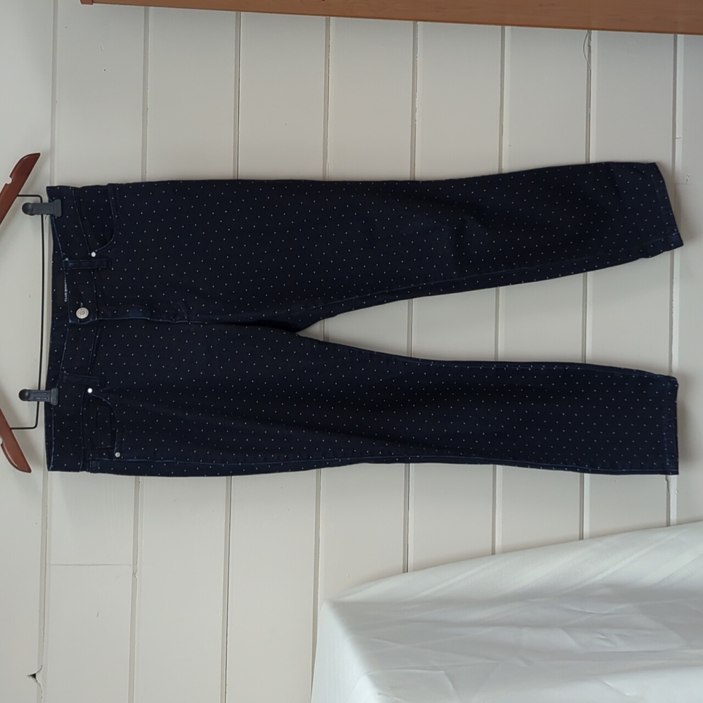 Club Monaco polka dot jeans, size 8